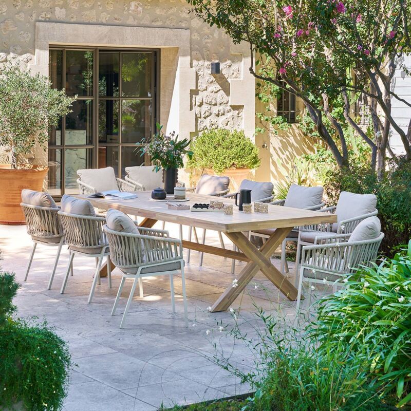 Table de jardin 10 places Xenia eucalyptus - Hespéride