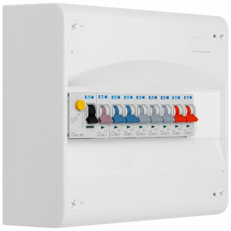 Tableau 1 rangée pré-équipé 1 inter. diff. 40A type AC + 8 disjoncteurs - EATON