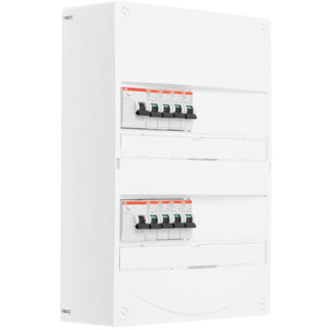 Tableau 2 rangées pré-équipé 1 ID 63A + 1 ID 40A + 8 disjoncteurs - ABB