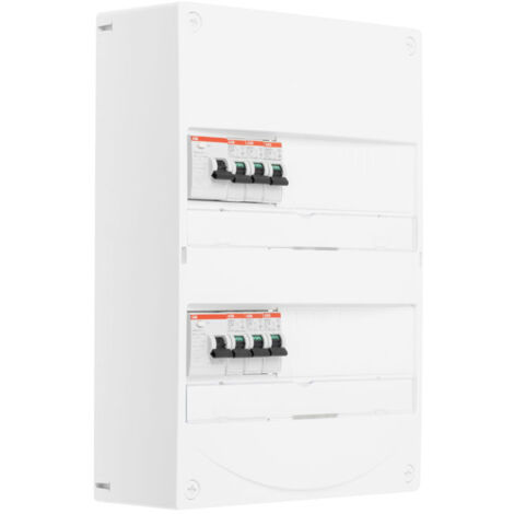 Tableau 2 rangées pré-équipé 2 inter. diff. 40A + 6 disjoncteurs - ABB