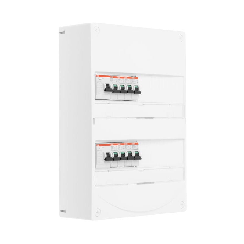 ABB - Tableau 2 rangées pré-équipé 2 inter. diff. 40A + 8 disjoncteurs