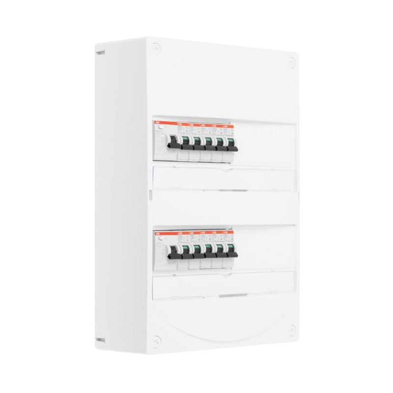 ABB - Tableau 2 rangées pré-équipé 2 inter. diff. 63A + 10 disjoncteurs