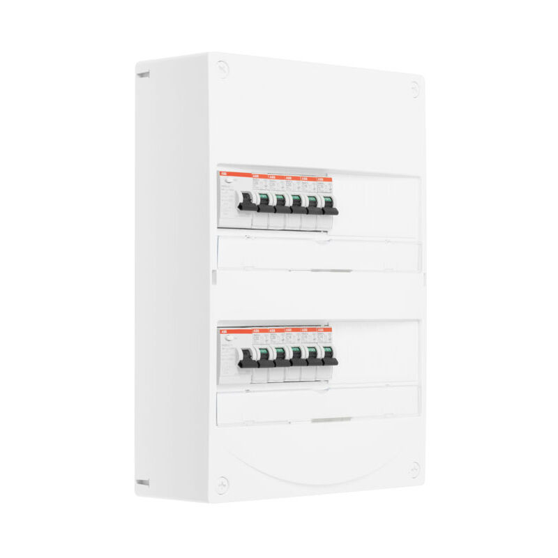 ABB - Tableau 2 rangées pré-équipé 2 inter. diff. 63A + 10 disjoncteurs