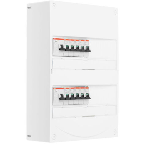 Tableau 2 rangées pré-équipé 2 inter. diff. 63A + 10 disjoncteurs - ABB