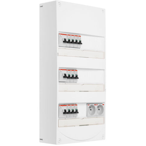 Tableau 3 rangées pré-équipé 2 ID 40A + 1 ID 63A + 10 disjoncteurs - ABB