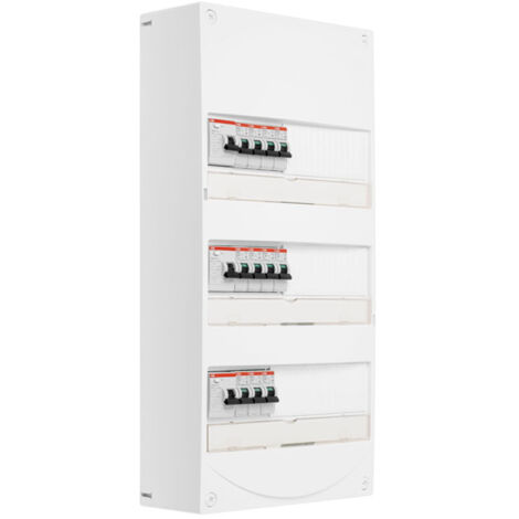 Tableau 3 rangées pré-équipé 2 ID 40A + 1 ID 63A + 11 disjoncteurs - ABB