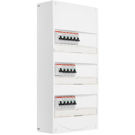 Tableau 3 rangées pré-équipé 2 ID 63A + 1 ID 40A + 13 disjoncteurs - ABB