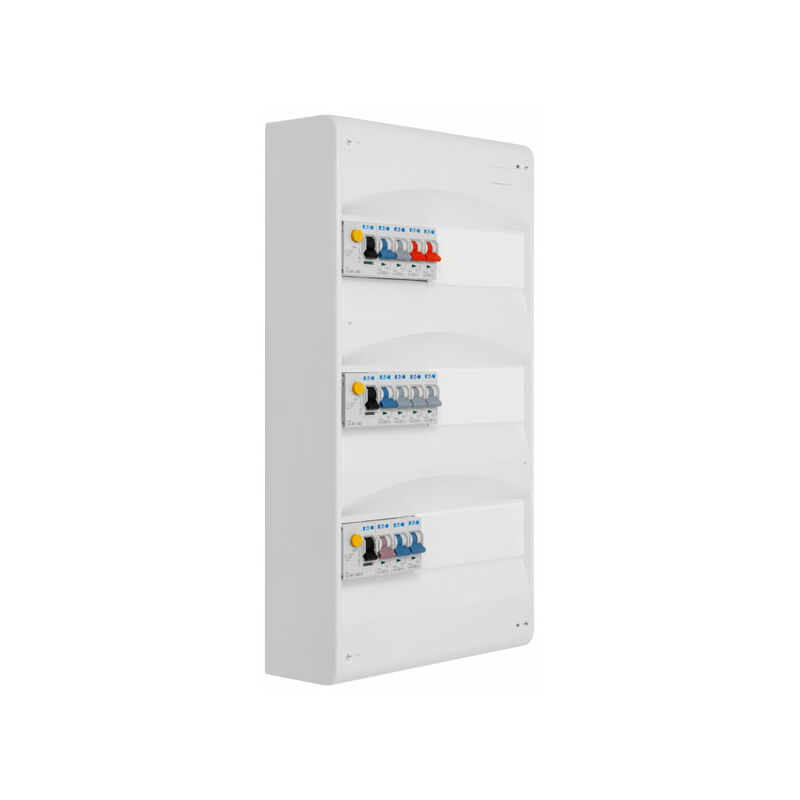 Eaton - Tableau 3 rangées pré-équipé 3 inter. diff. 40A + 11 disjoncteurs