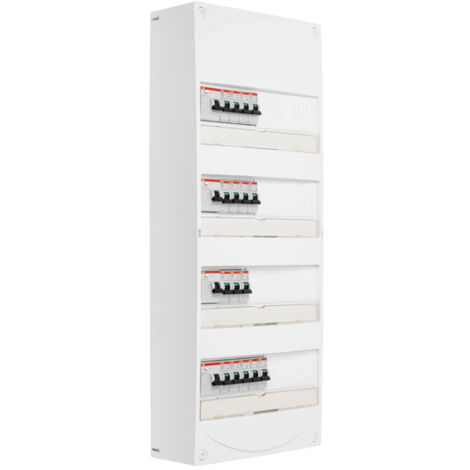 Tableau 4 rangées pré-équipé 2 ID 63A + 2 ID 40A + 16 disjoncteurs - ABB