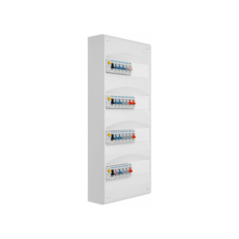 Eaton - Tableau 4 rangées pré-équipé 4 inter. diff. 63A + 22 disjoncteurs