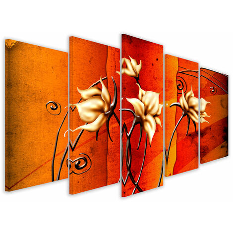 Tableau d�coratif 5 pi�ces - Florale - 120x80 cm