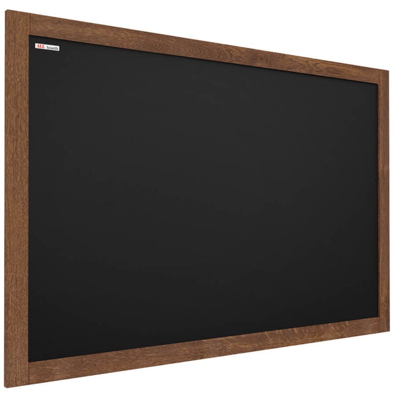 Tableau à Craie Noir avec Cadre en Bois Laqué 90x60cm