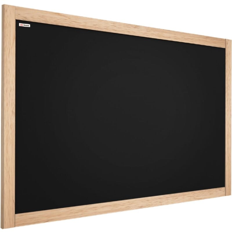 Allboards - Tableau à Craie Noir avec Cadre en Bois Naturel Laqué 70x50cm