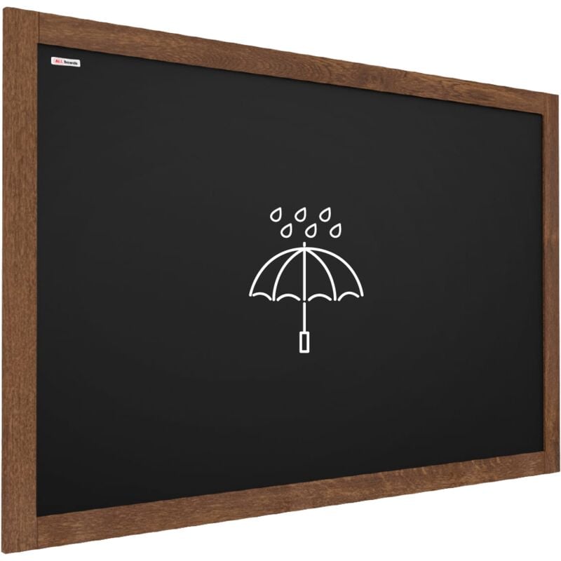 Tableau à Craie Noir Etanche avec Cadre en Bois Laqué 120x90cm