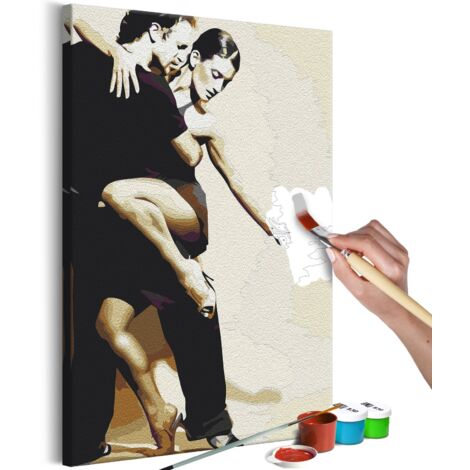 Tableau à peindre soi-même Sensual Couple - - Noir et blanc