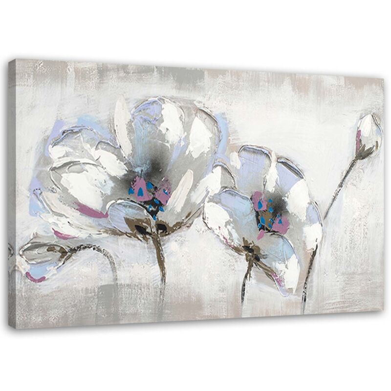 Tableau, Fleurs peintes shabby chic - 60x40