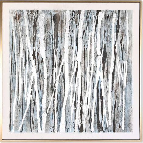 Tableau abstrait éclat de modernité pour déco murale unique - Nuances de bleu, blanc et gris