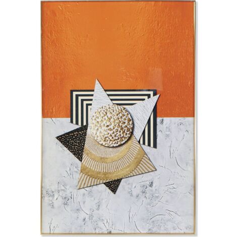 Tableau Abstrait élégance orange doré pour intérieur chic - Orange doré subtil