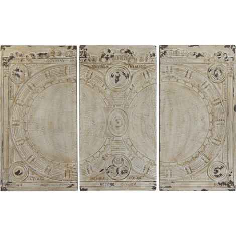 Tableau Abstrait élégance trio beige pour salon cosy - Teinte crème antique