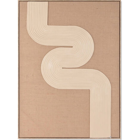 Tableau Abstrait élégant en jute beige effet 3D - Beige naturel texturé