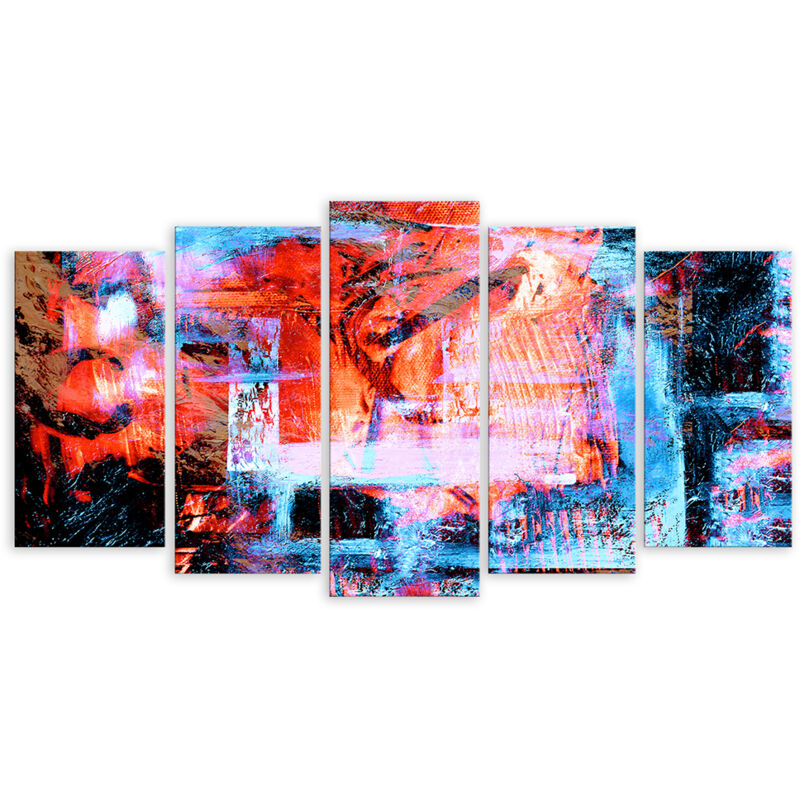 Tableau abstrait fenêtre sur couleurs, 150x80cm