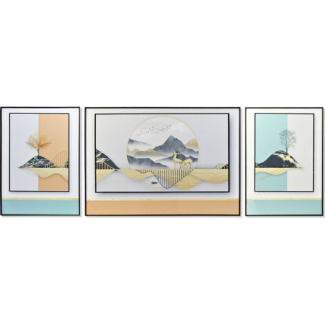 Tableau abstrait finition porcelaine pour décor élégant - Palette pastel avec accent doré