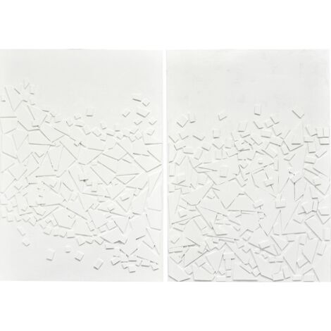 tableau abstrait géométrique en relief blanc décoratif mural - blanc géométrique texturé