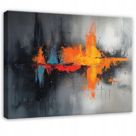 tableau abstrait gris noir pour chambre salon cuisine sur toile 40x30