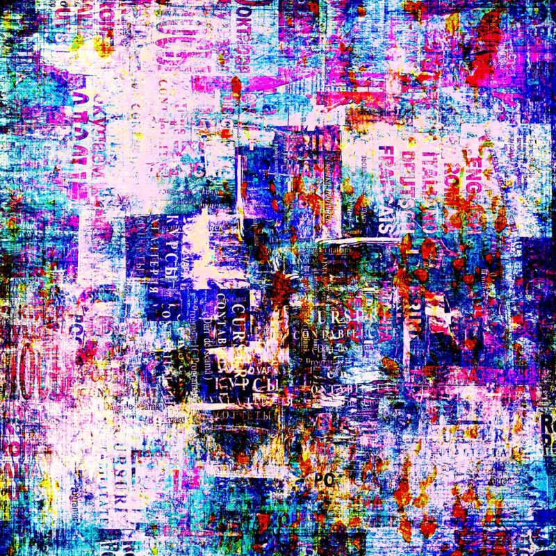 Tableau abstrait matrix, 50x50cm