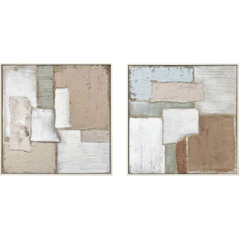 tableau abstrait texturé tons naturels décoration murale - beige texturé naturel et tons doux