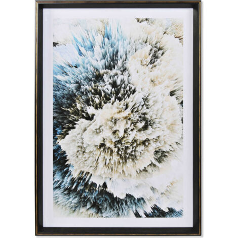 Tableau Abstrait touche dorée et bleu élégant - Teinte bleutée avec éclats dorés