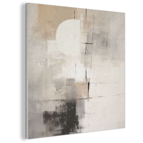 TABLEAU ACOUSTIQUE Abstrait - Art - Gris Anti-Bruit 90x90 cm