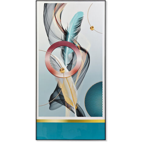 Tableau Aluminium Mdf 80X3X160 Plumes Grès Cérame