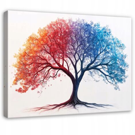 tableau arbre de vie abstrait pour chambre salon cuisine sur toile 120x80