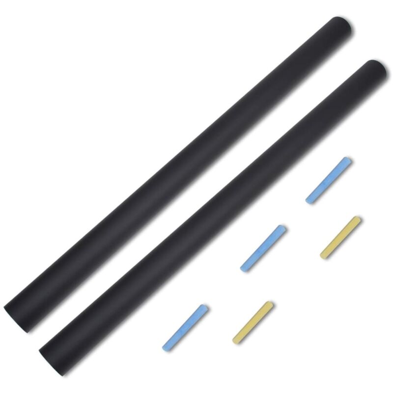 Vidaxl - Tableau noir autocollant mural 0,6x2 m 2 rouleaux avec craies