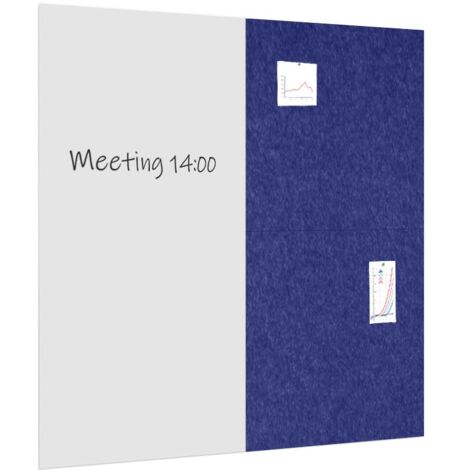 Tableau blanc avec deux panneaux acoustiques 200×200 cm - Bleu foncé