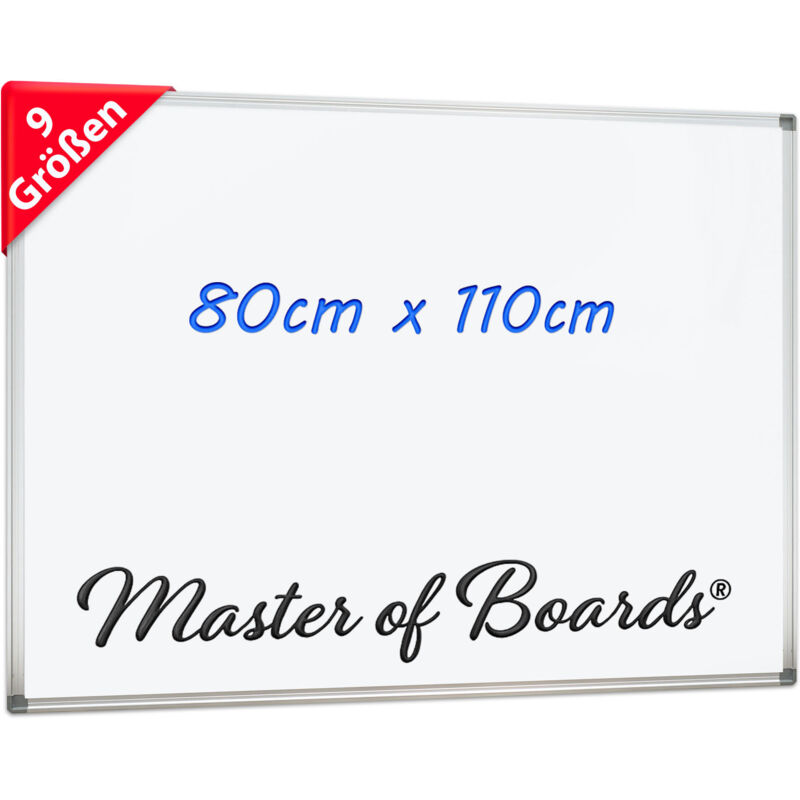 Tableau Blanc Magnétique, surface laquée protectrice Montage Vertical et Horizontal 80 x 110 cm