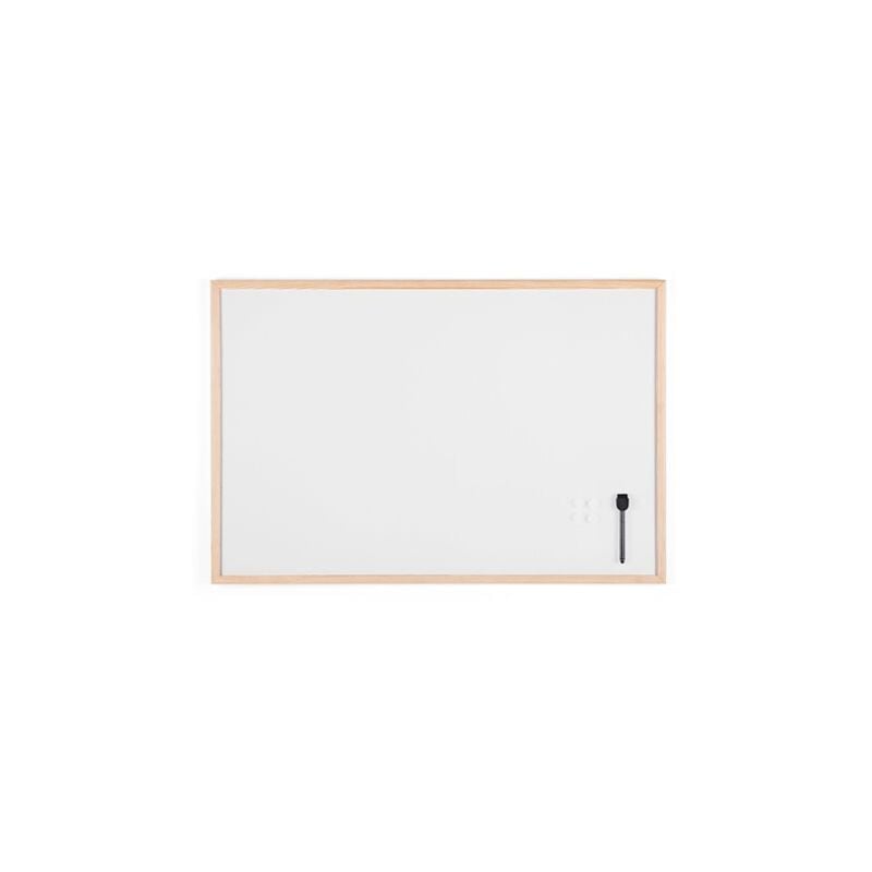 Bi-office - Tableau blanc laqué cadre bois 60 x 90 cm