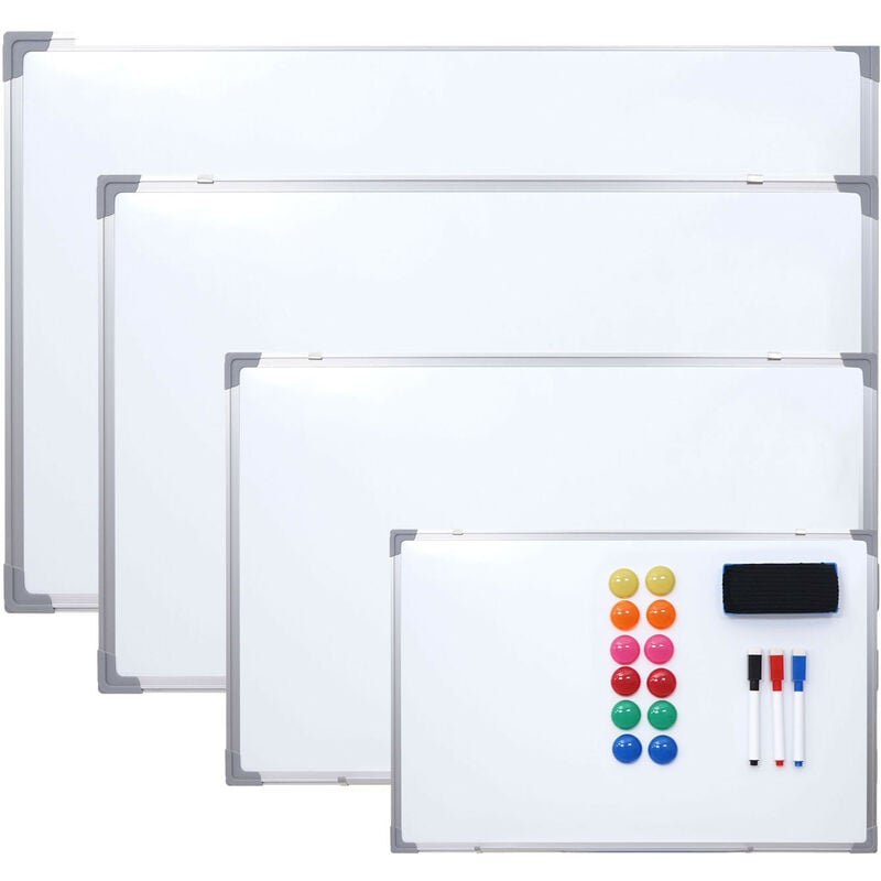 Mendler - Tableau blanc HWC-C84, magnétique, accessoires inclus - 110x80cm
