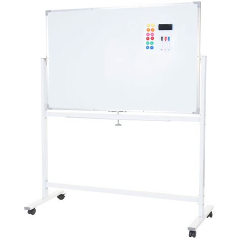 Tableau blanc HWC-C85, mobile, accessoires inclus 120x90cm