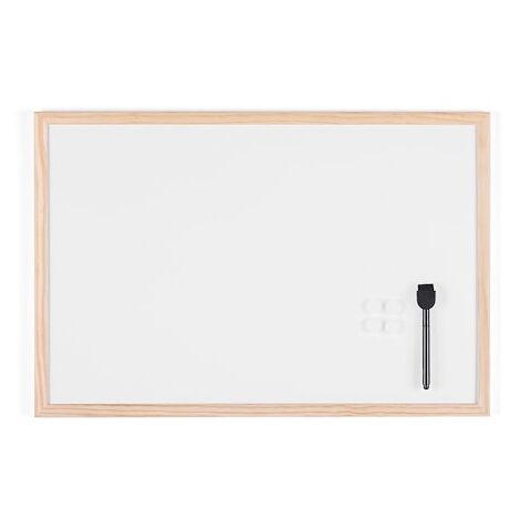 Tableau blanc laqué cadre bois 40 x 60 cm Bi-Office