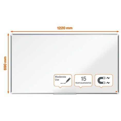 Tableau blanc laqué Premium 16/9e H69 x L122 cm Nobo