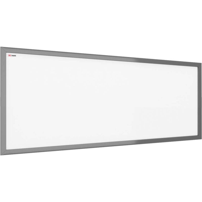 Tableau Blanc Magnétique Effaçable à Sec avec Cadre en Bois Argenté 30x70cm