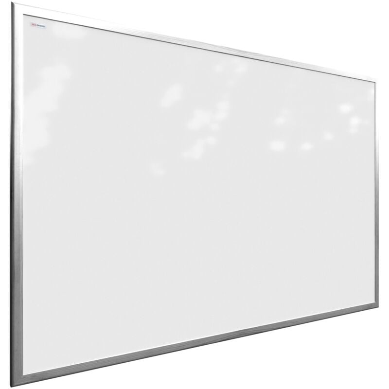 Tableau Blanc Magnétique Effaçable à Sec avec Cadre en Bois Argenté 90x60cm