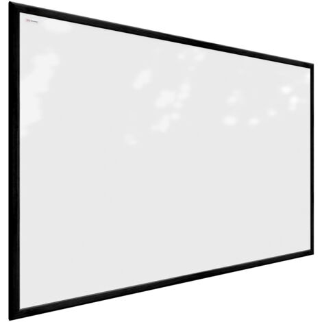 Tableau Blanc Magnétique Effaçable à Sec avec Cadre en Bois Noir 90x60cm