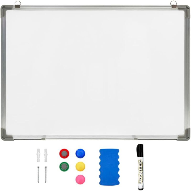 Vidaxl - Tableau blanc magnétique effaçable à sec Blanc 90x60 cm Acier