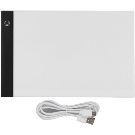 Tableau Blanc Magnétique LED Portable A4, Cadre Noir, Écran Lumineux pour Dessin et Écriture (Réglage Continu)