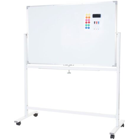 Tableau blanc magnétique mémo tableau d'affichage avec accessoires 120 x 90 cm 040008570