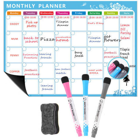 Tableau Blanc Magnétique - Planificateur De Repas Hebdomadaire - Planificateur Familial - Tableau Blanc Effaçable -Organisez-Vous Pour Réduire Le Stress Dans Votre Vie DRIVE