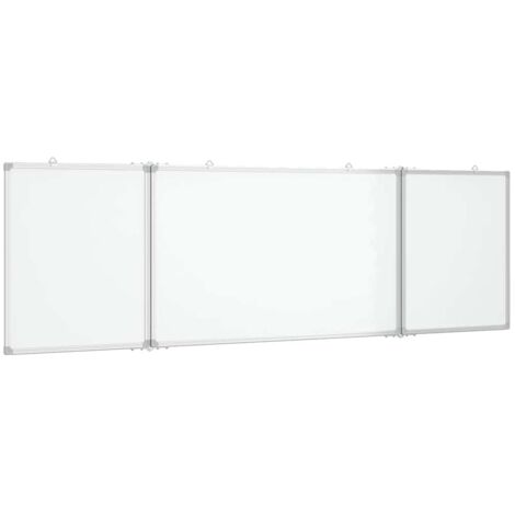Tableau blanc magnétique pliable 160x50x1,7 cm aluminium CFW476241